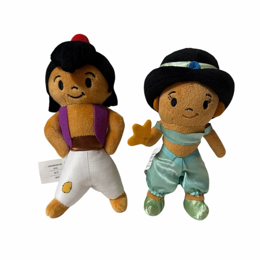 Disney Aladdin Jasmine Plush Bundle Just Play Stuffed Animal Doll Toy Set of 2